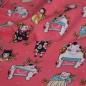 Preview: Baumwollstoff Motivdruck Katzen Japanstyle auf bonbonrosa